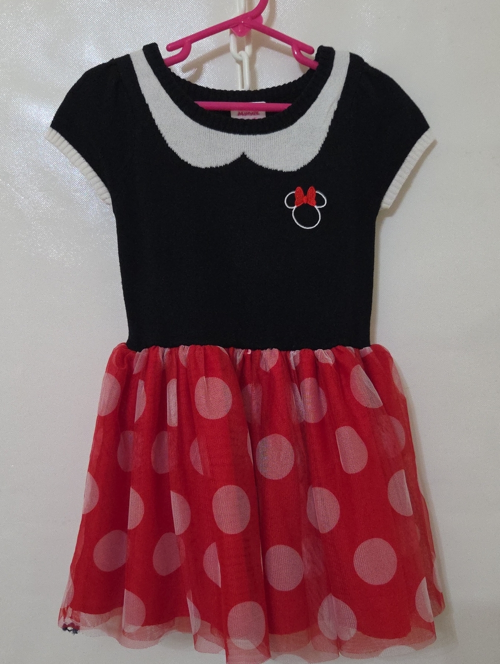 Disney Junior Minnie Girls Black & Red Sweater Tulle Dress - Size 4T